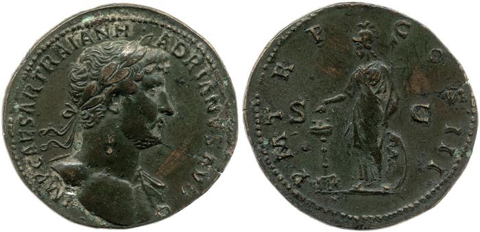 RIC II, Part 3 (second edition) Hadrian 665, реверс, bm