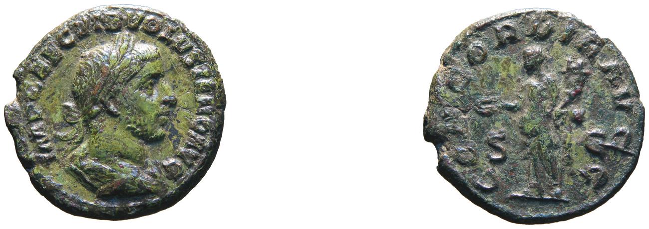 RIC IV Volusian 249B, аверс, bm