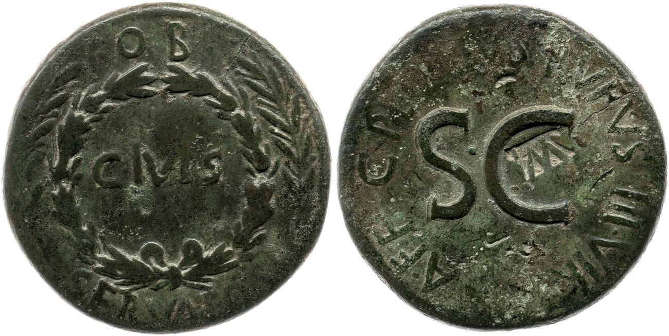 RIC I (second edition) Augustus 387, аверс, bm