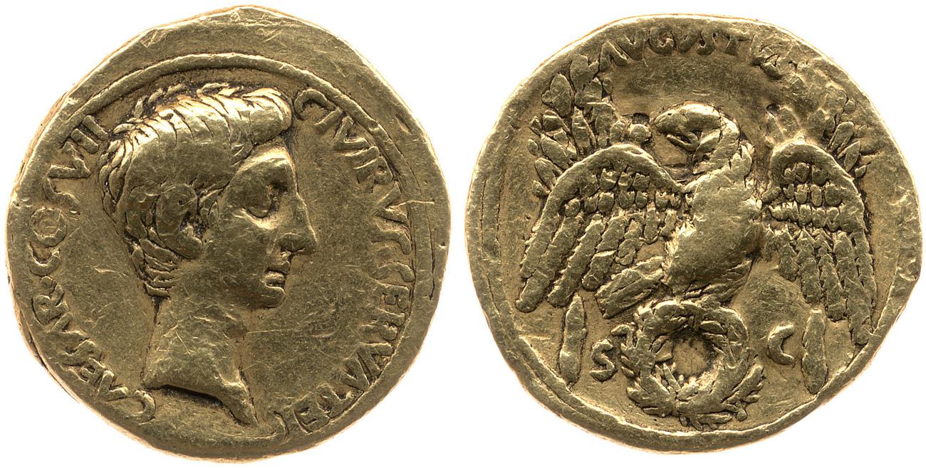 RIC I (second edition) Augustus 277, аверс, bm