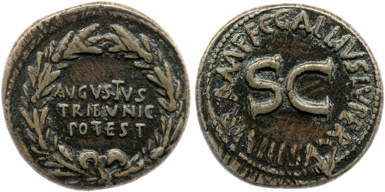 RIC I (second edition) Augustus 378, аверс, bm