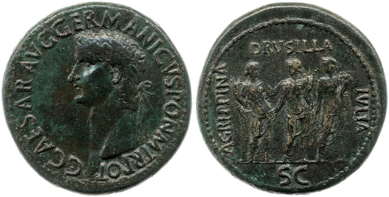 RIC I (second edition) Gaius/Caligula 33, аверс, bm