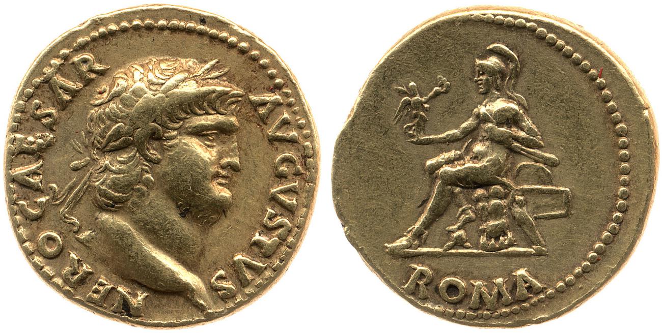 RIC I (second edition) Nero 54, аверс, bm