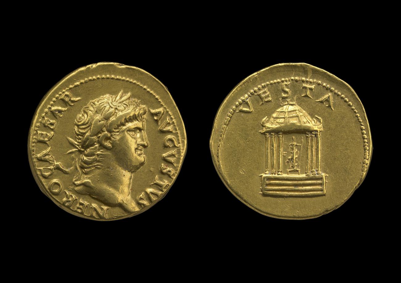 RIC I (second edition) Nero 61, аверс, bm