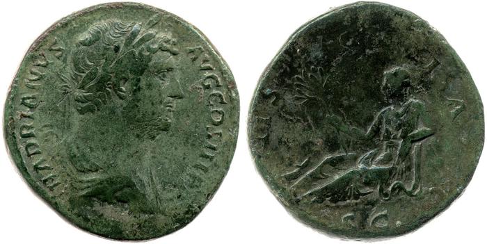 RIC II, Part 3 (second edition) Hadrian 1664, реверс, bm
