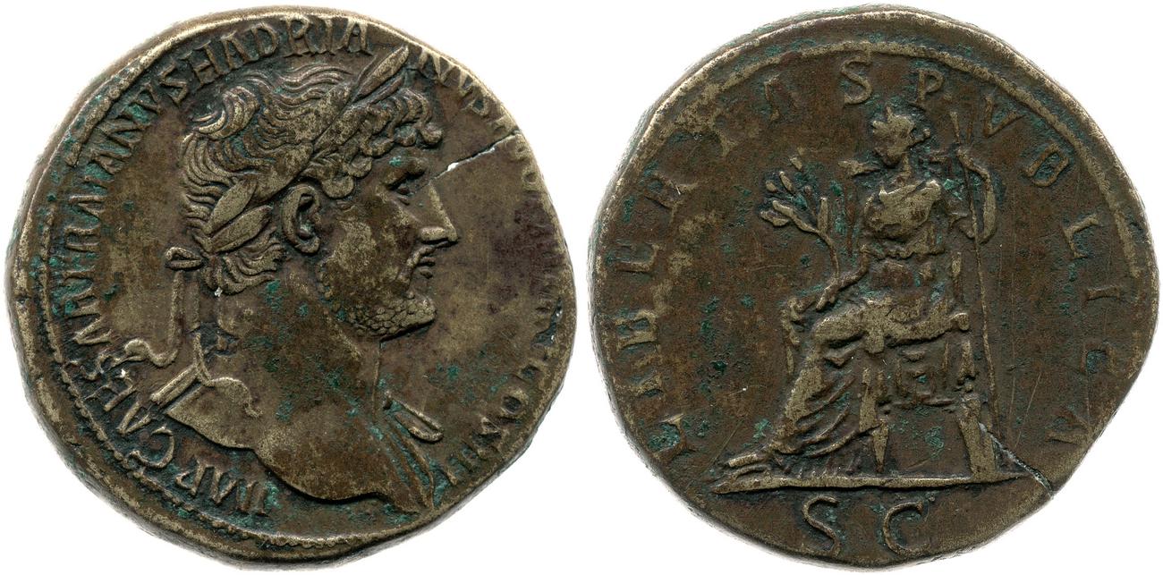 RIC II, Part 3 (second edition) Hadrian 423, аверс, bm