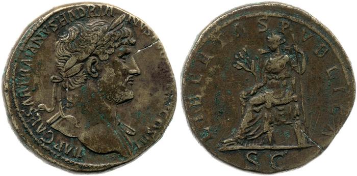 RIC II, Part 3 (second edition) Hadrian 423, реверс, bm