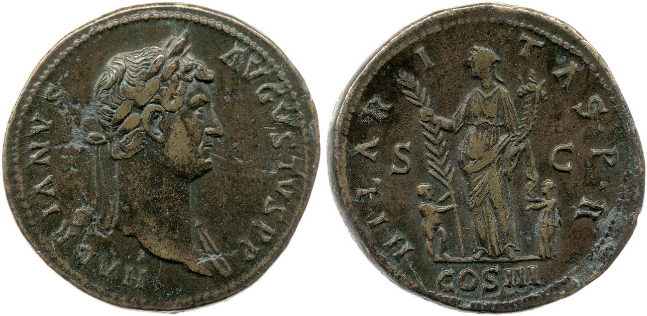 RIC II, Part 3 (second edition) Hadrian 988, аверс, bm