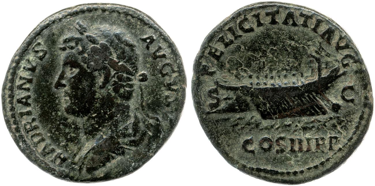 аверс RIC II, Part 3 (second edition) Hadrian 1308