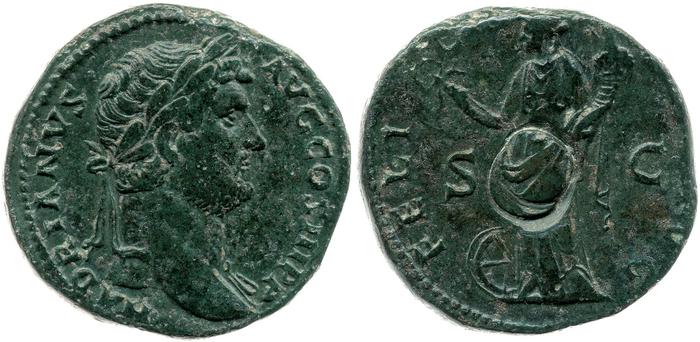 RIC II, Part 3 (second edition) Hadrian 2250, реверс, bm