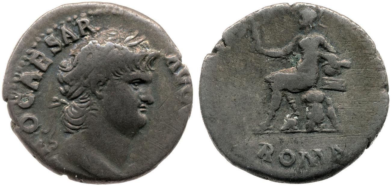 RIC I (second edition) Nero 55, аверс, bm