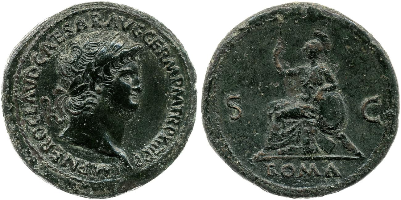 RIC I (second edition) Nero 356, аверс, bm
