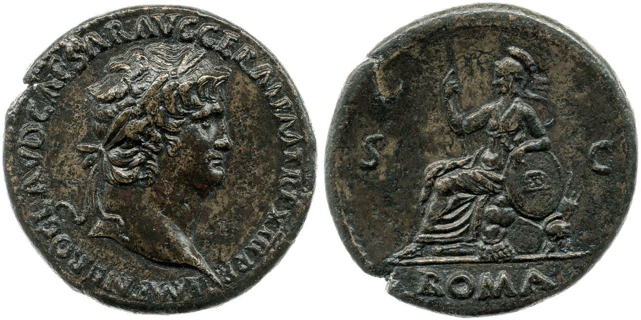 RIC I (second edition) Nero 356, аверс, bm