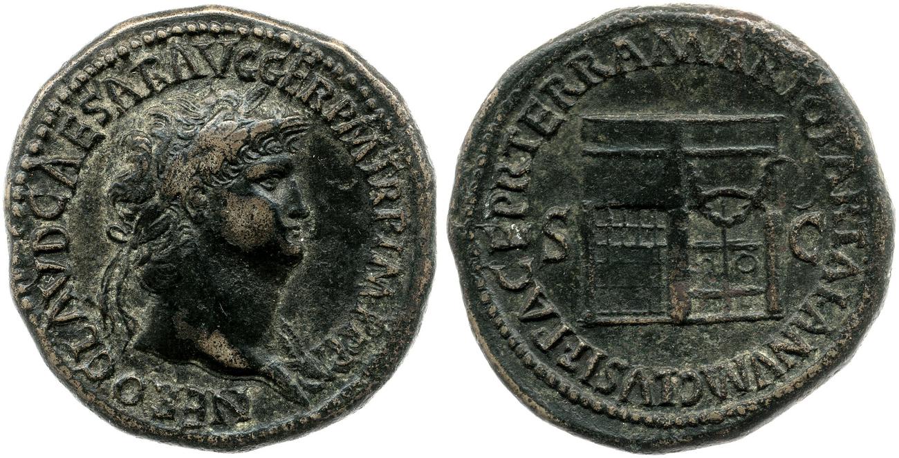 RIC I (second edition) Nero 264, аверс, bm