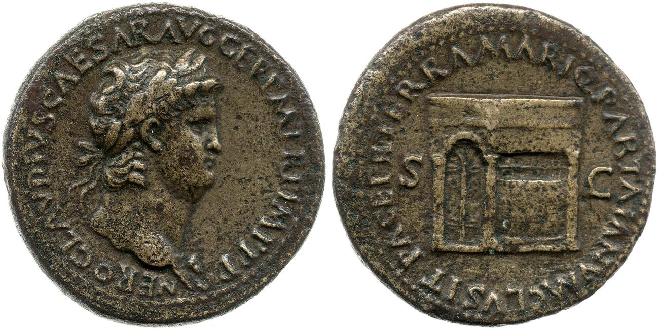 RIC I (second edition) Nero 270, аверс, bm