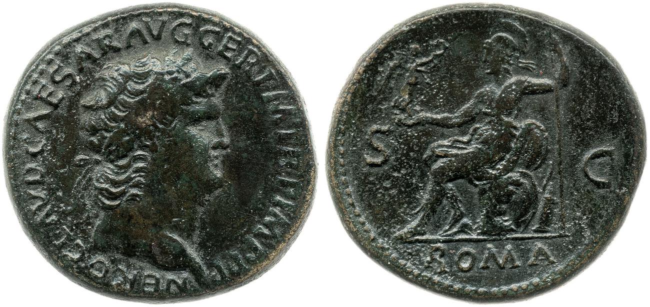 RIC I (second edition) Nero 279, аверс, bm