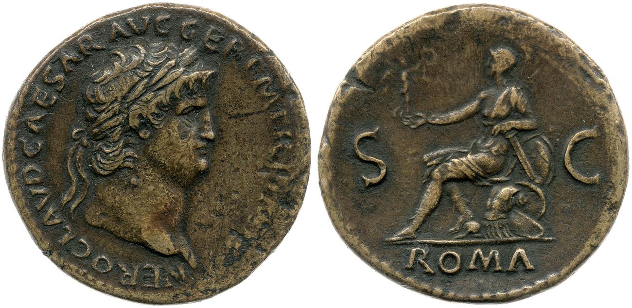 RIC I (second edition) Nero 273, аверс, bm