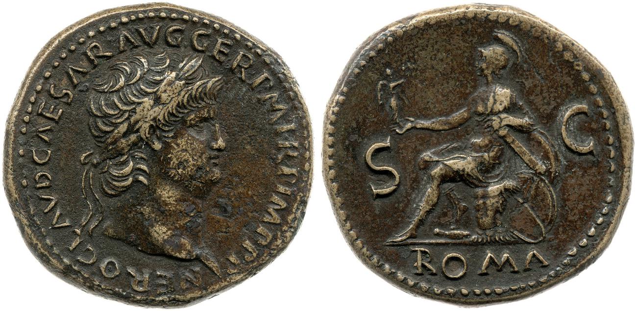 RIC I (second edition) Nero 273, аверс, bm