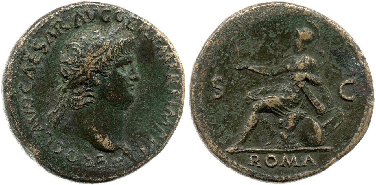RIC I (second edition) Nero 273, аверс, bm