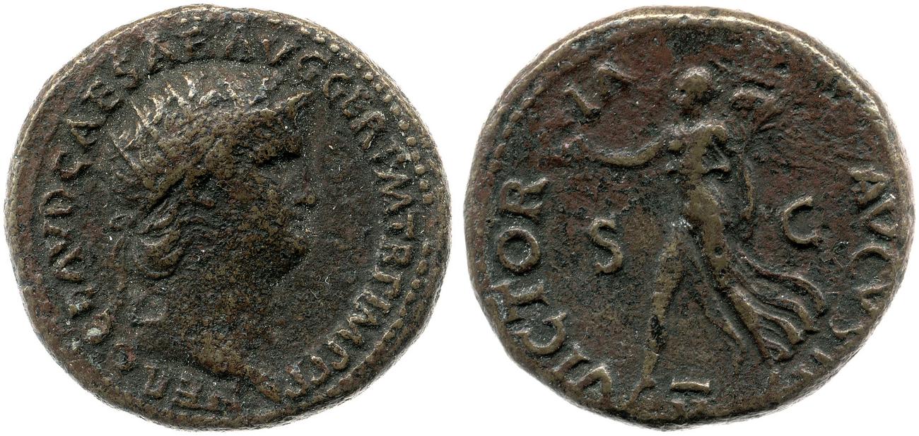 RIC I (second edition) Nero 196, аверс, bm