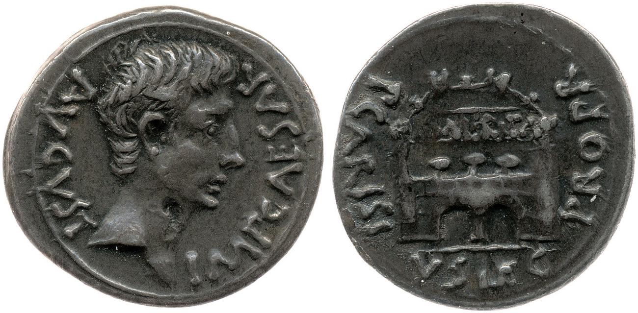 RIC I (second edition) Augustus 9A, аверс, bm