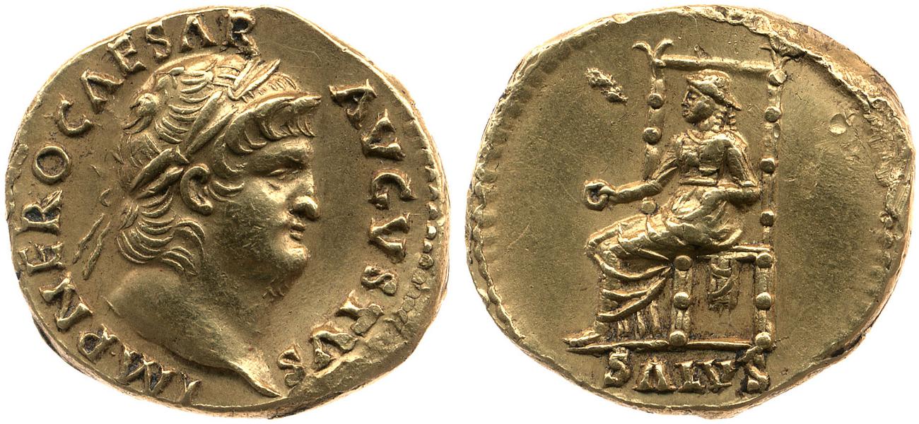 RIC I (second edition) Nero 66, аверс, bm