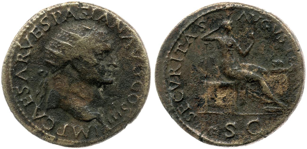 RIC II, Part 1 (second edition) Vespasian 1156, аверс, bm
