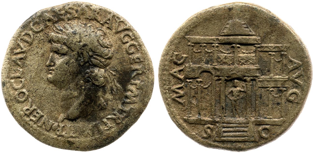 RIC I (second edition) Nero 402, аверс, bm