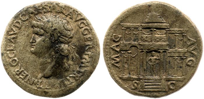 RIC I (second edition) Nero 402, реверс, bm