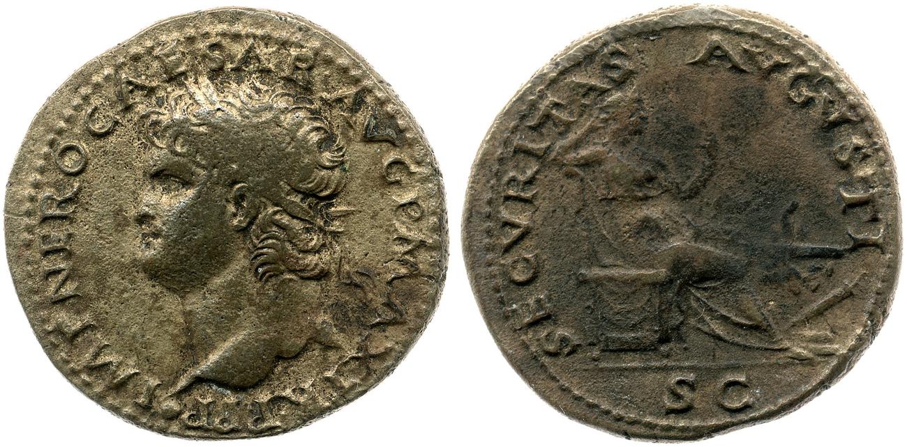 RIC I (second edition) Nero 597, аверс, bm