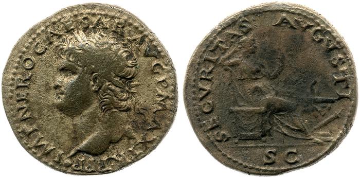 RIC I (second edition) Nero 597, реверс, bm