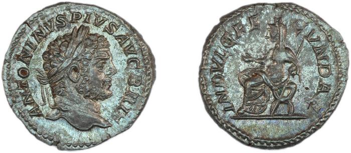 RIC IV Caracalla 214, реверс, bm