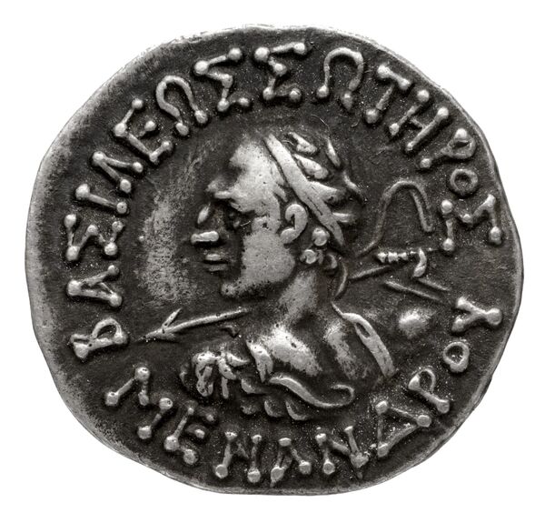 Bactrian and Indo-Greek Coinage Menander I 16.1, аверс, bnf-bigr