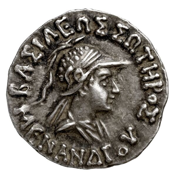 Bactrian and Indo-Greek Coinage Menander I 14.4, аверс, bnf-bigr