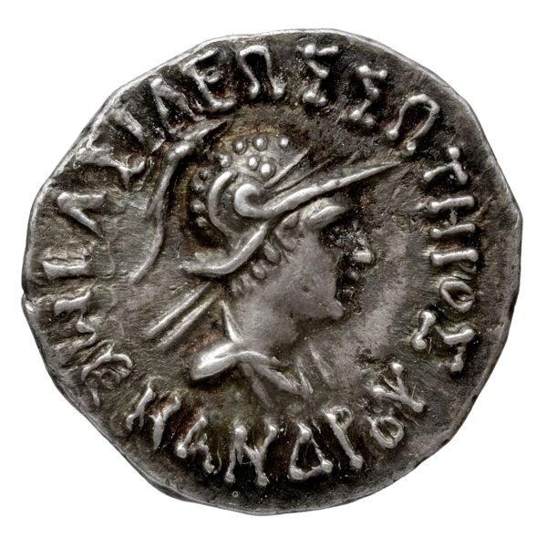 Bactrian and Indo-Greek Coinage Menander I 14.4, аверс, bnf-bigr