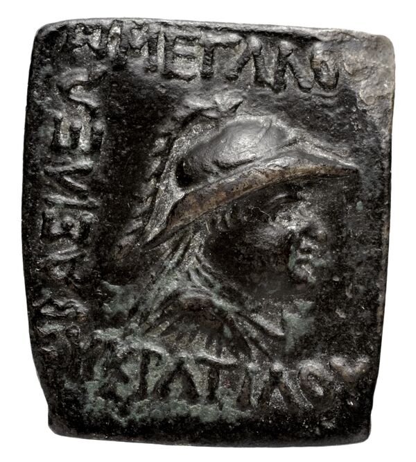 Bactrian and Indo-Greek Coinage Eucratides I 22.1, аверс, bnf-bigr