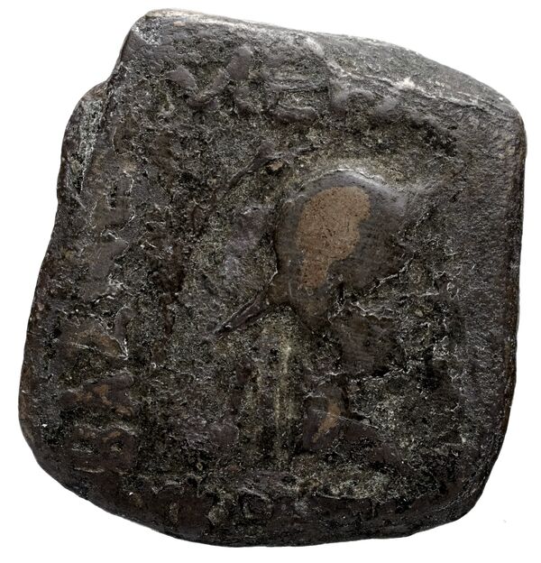 Bactrian and Indo-Greek Coinage Eucratides I 22.17, аверс, bnf-bigr
