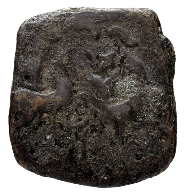 Bactrian and Indo-Greek Coinage Eucratides I 22.17, реверс, bnf-bigr
