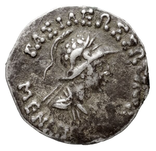 Bactrian and Indo-Greek Coinage Menander I 14.12, аверс, bnf-bigr