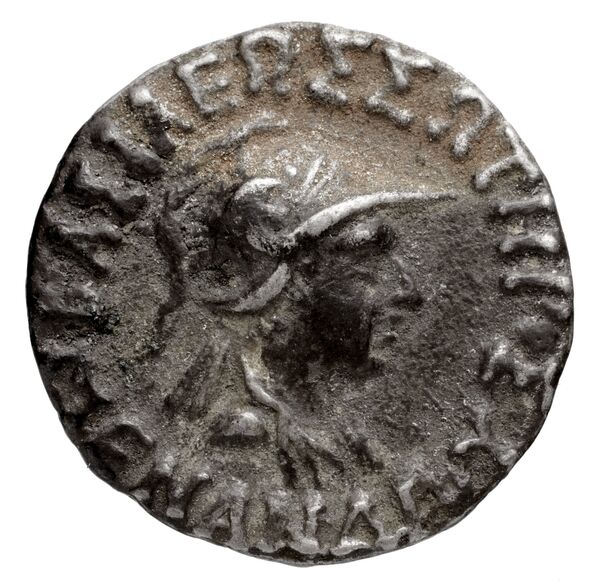 Bactrian and Indo-Greek Coinage Menander I 14.4, аверс, bnf-bigr
