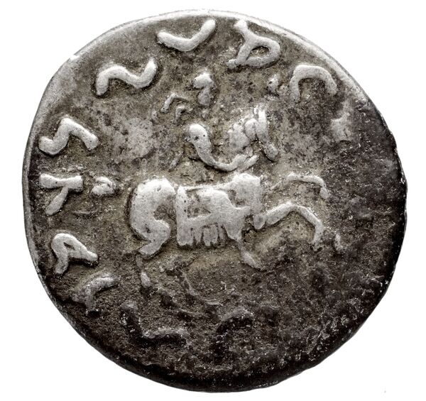 Bactrian and Indo-Greek Coinage Antimachus II 1.6, реверс, bnf-bigr