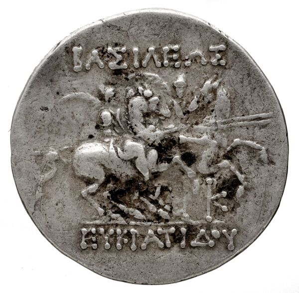 Bactrian and Indo-Greek Coinage Eucratides I 1.2, реверс, bnf-bigr