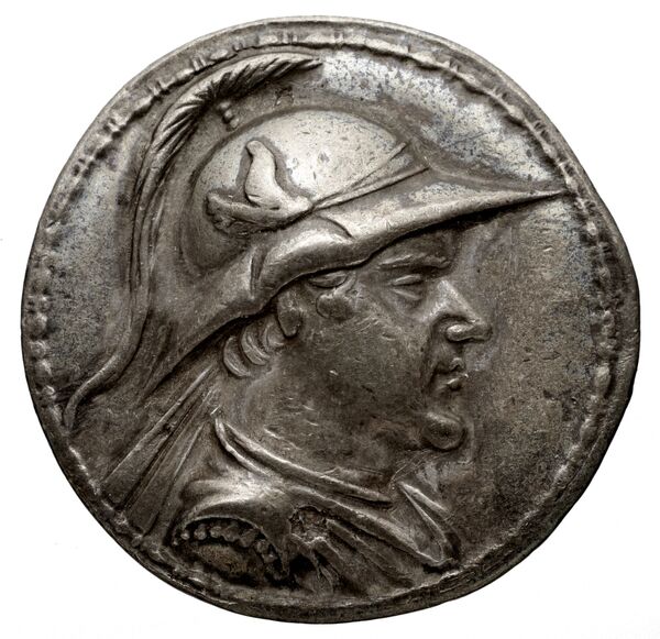Bactrian and Indo-Greek Coinage Eucratides I 6.30, аверс, bnf-bigr
