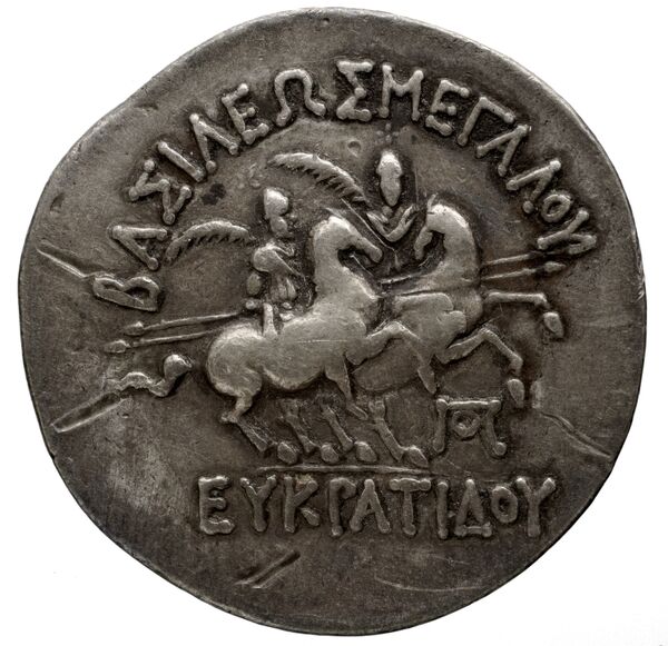реверс Bactrian and Indo-Greek Coinage Eucratides I 6.30