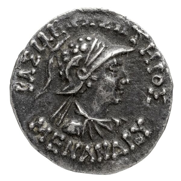 Bactrian and Indo-Greek Coinage Menander I 14.7, аверс, bnf-bigr