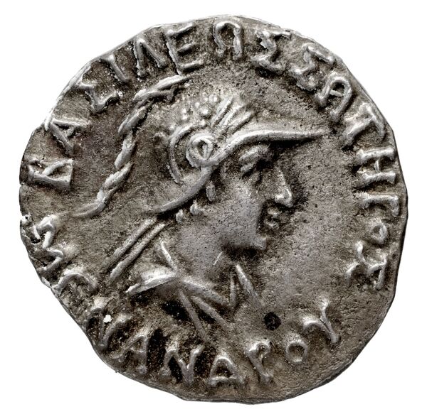 Bactrian and Indo-Greek Coinage Menander I 14.4, аверс, bnf-bigr
