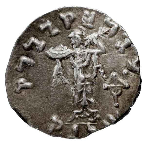 Bactrian and Indo-Greek Coinage Menander I 14.4, реверс, bnf-bigr