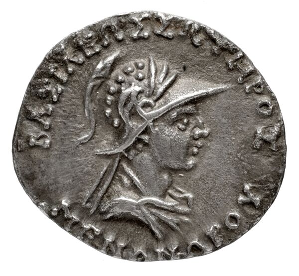 Bactrian and Indo-Greek Coinage Menander I 14.7, аверс, bnf-bigr
