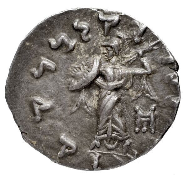 Bactrian and Indo-Greek Coinage Menander I 16.1, реверс, bnf-bigr