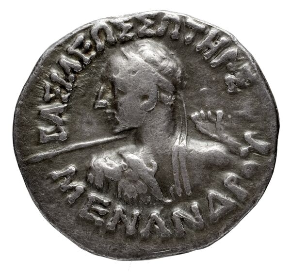 Bactrian and Indo-Greek Coinage Menander I 16.2, аверс, bnf-bigr